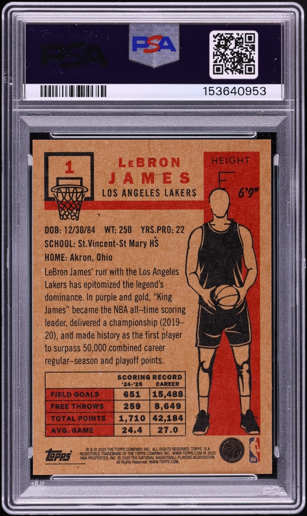 2025 Topps Living LeBron James #1 PSA 10 GEM MINT