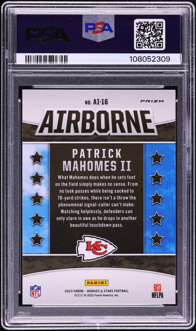 2023 Panini Rookies & Stars Airborne Patrick Mahomes II #AI-16 PSA 10 GEM MINT