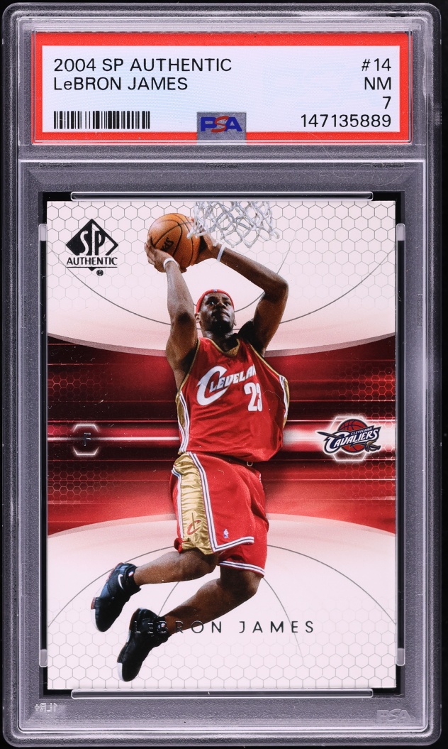 2004 SP Authentic LeBron James #14 PSA 7 NRMT