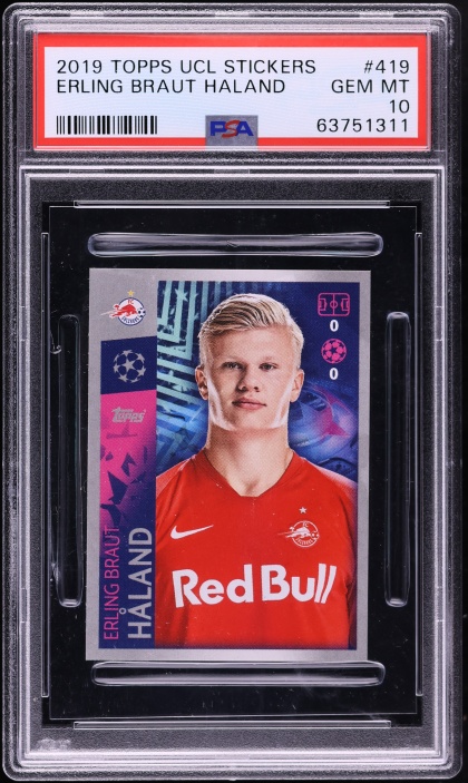 2019 Topps Chrome UEFA Sapphire Erling Haaland ROOKIE #74 PSA 9