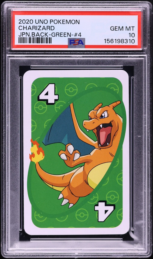 2020 Uno Pokemon Japanese Back Green Number 4 Charizard PSA 10 GEM MINT