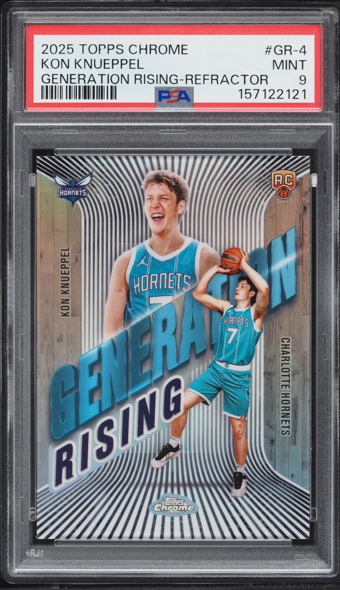 2025 Topps Chrome Generation Rising Refractor Kon Knueppel ROOKIE #GR-4 PSA 9 MINT