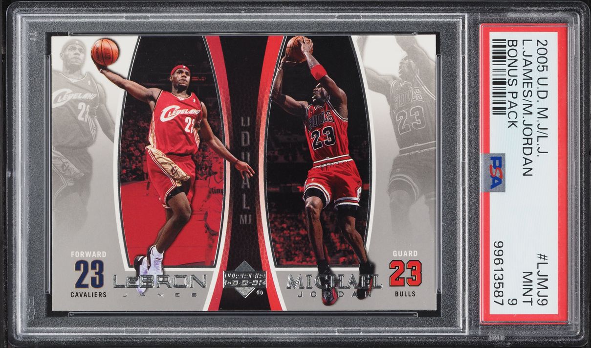2005 Upper Deck Bonus Pack LeBron James Michael Jordan #LJMJ9 PSA 9 MINT
