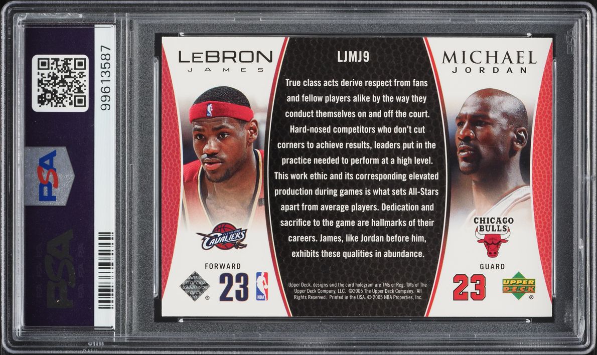 2005 Upper Deck Bonus Pack LeBron James Michael Jordan #LJMJ9 PSA 9 MINT