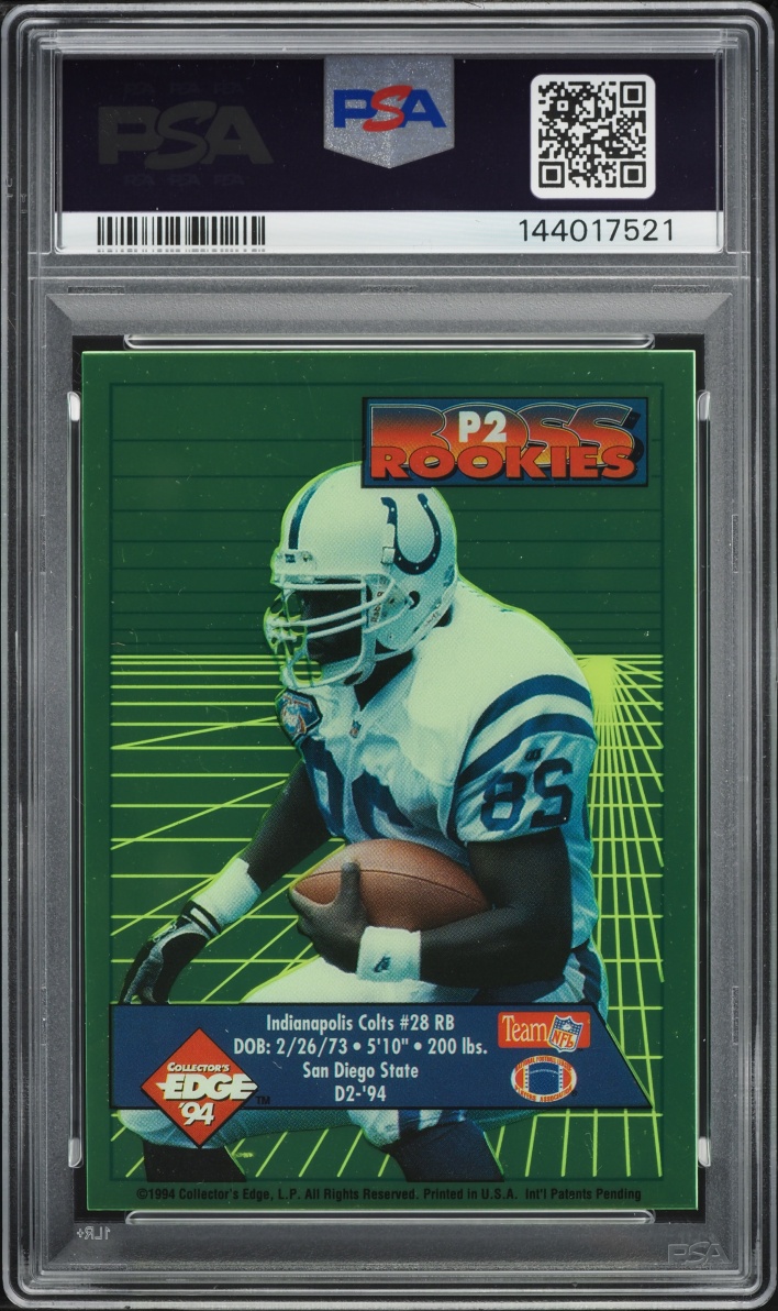 1994 Collector's Edge Boss Update Pop Warner Promo Marshall Faulk ROOKIE #P2 PSA 9 MINT