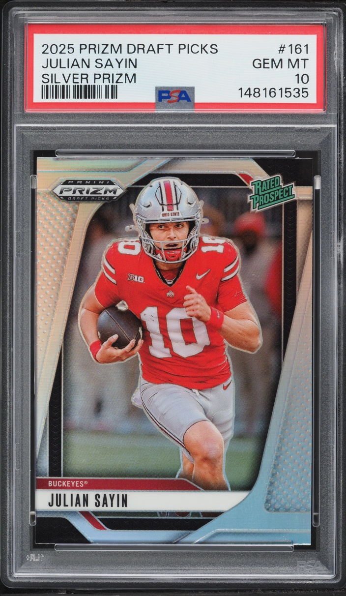 2025 Panini Prizm Draft Picks Silver Julian Sayin ROOKIE #161 PSA 10 GEM MINT