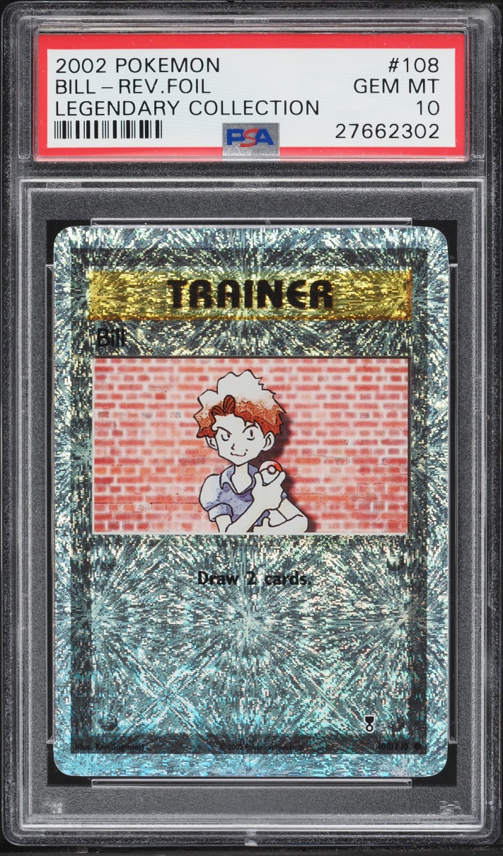 2002 Pokemon Legendary Collection Reverse Holo Bill #108 PSA 10 GEM MINT