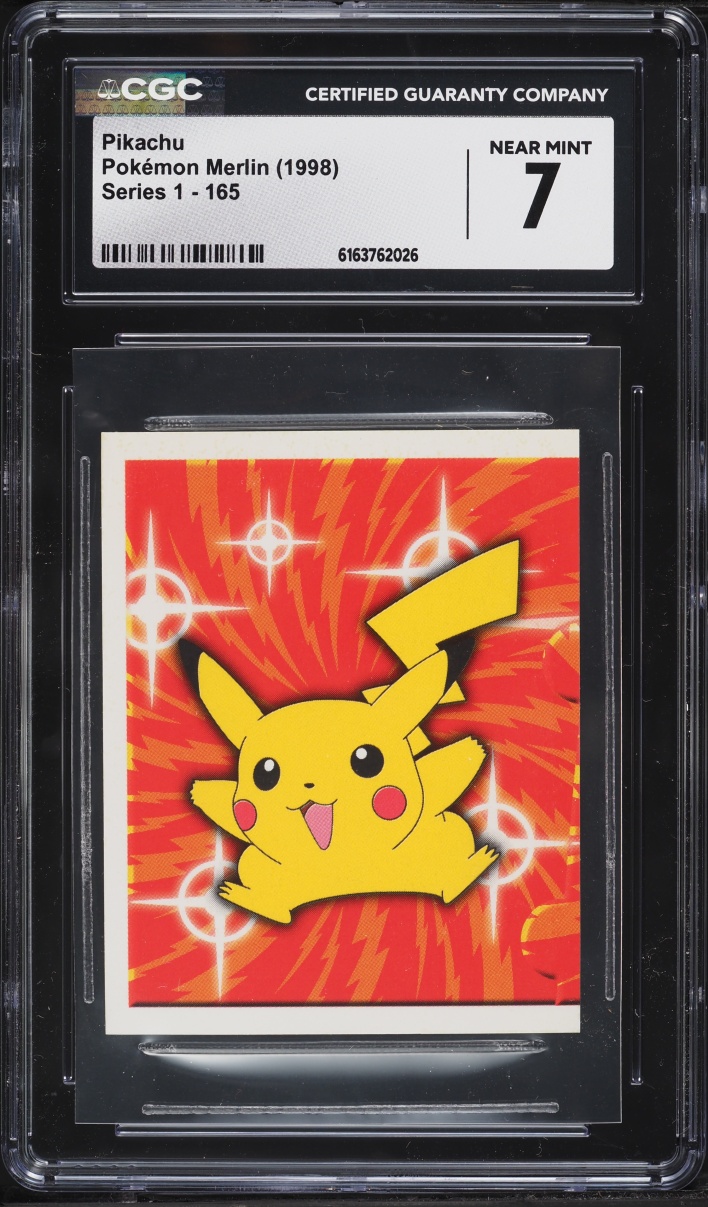 1998 Pokemon Merlin Stickers Series 1 Pikachu #165 CGC 7 NRMT