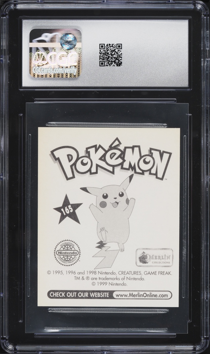 1998 Pokemon Merlin Stickers Series 1 Pikachu #165 CGC 7 NRMT