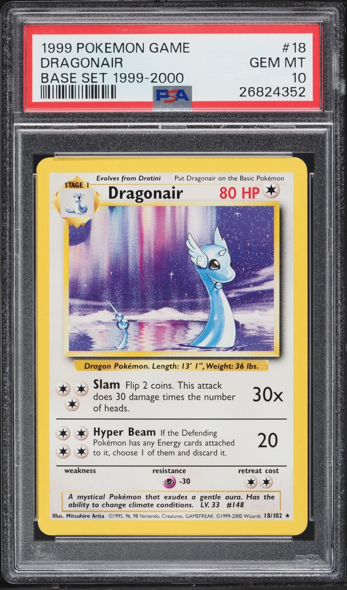 1999 Pokemon Base Set Dragonair #18 PSA 10 GEM MINT