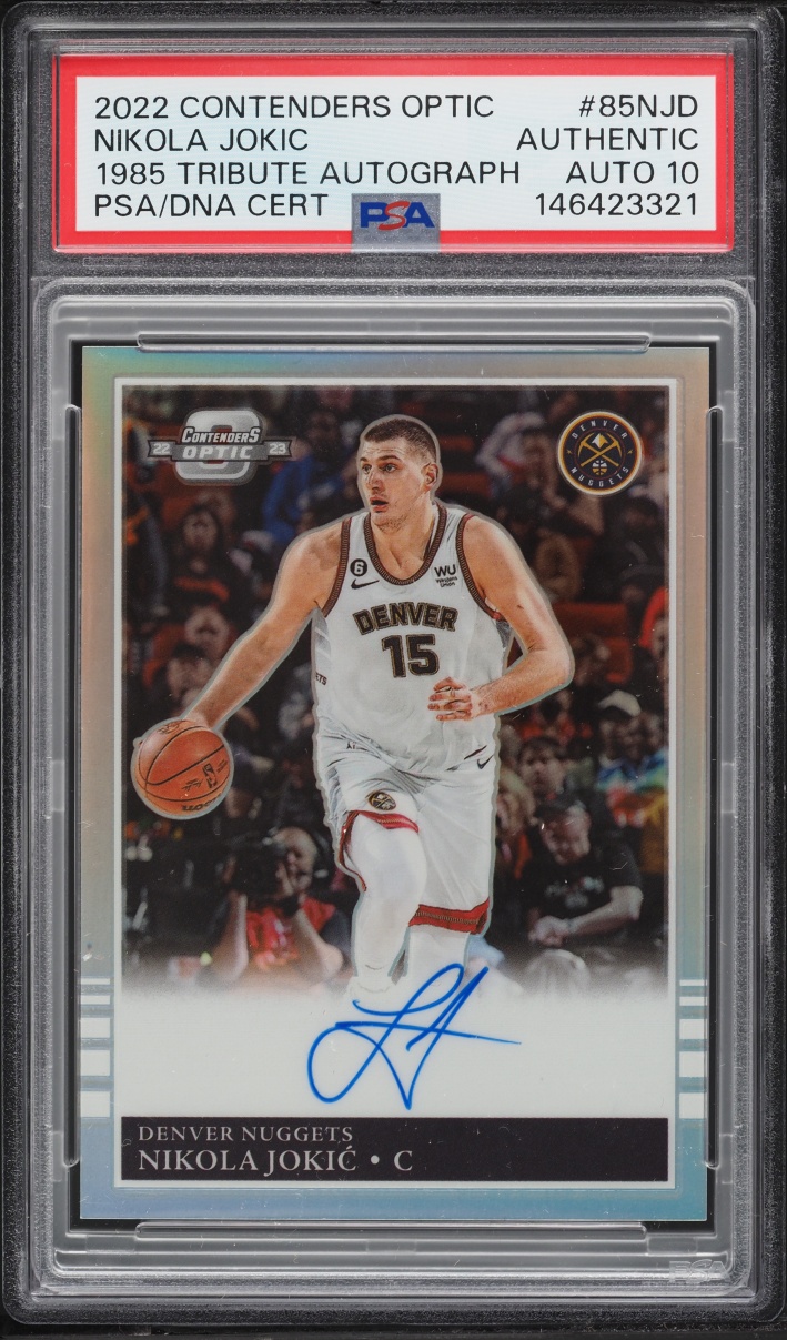 2022 Panini Contenders Optic '85 Tribute Nikola Jokic AUTO DNA 10 #85-NJD PSA AUTH