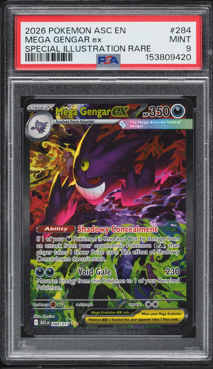 2026 Pokemon Mega Evolution Ascended Heroes SIR Mega Gengar ex #284 PSA 9 MINT