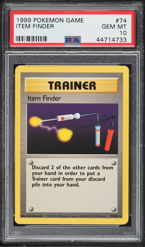 pokemon card item finder · Base Set First Edition #74(Shadowless) Discard 2 other cards from your hand in order to put a Trainer card from your discard pile into your hand. Vintage Pokémon Trainer Card -