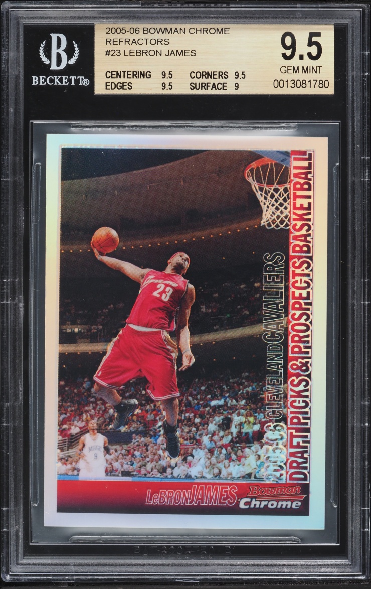 2005 Bowman Chrome Refractor LeBron James /300 #23 BGS 9.5 GEM MINT