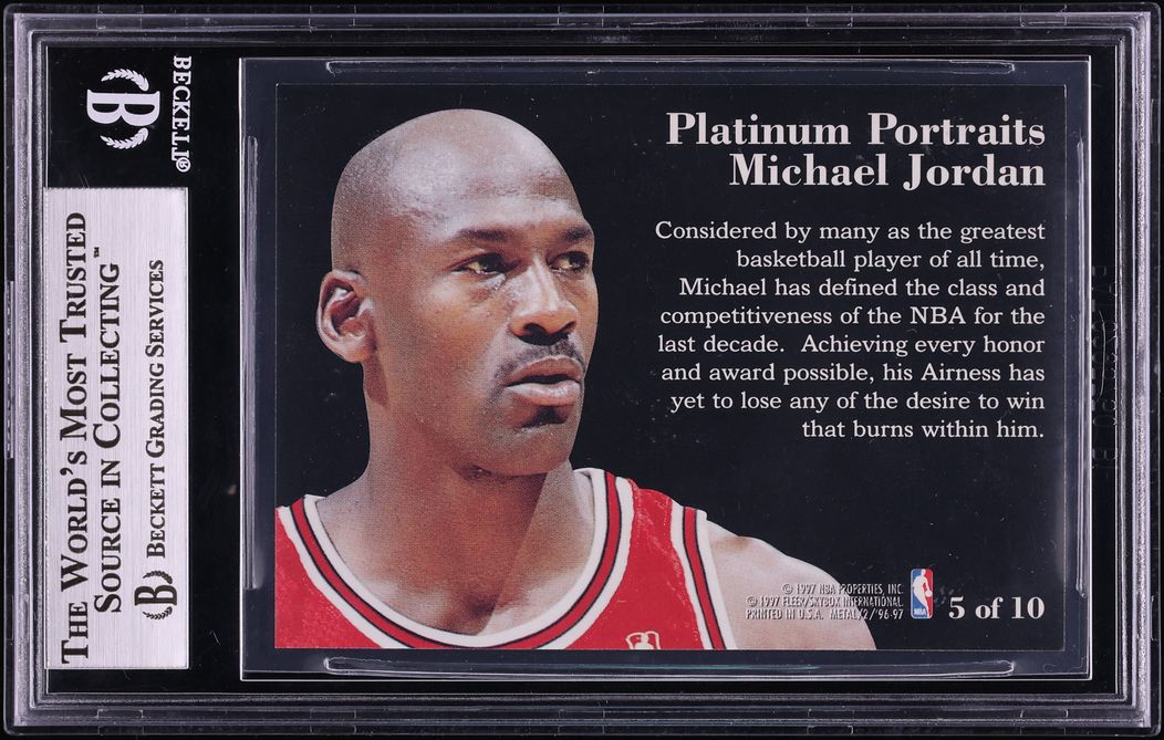 1996 Metal Platinum Portraits Michael Jordan #5 BGS 9 MINT