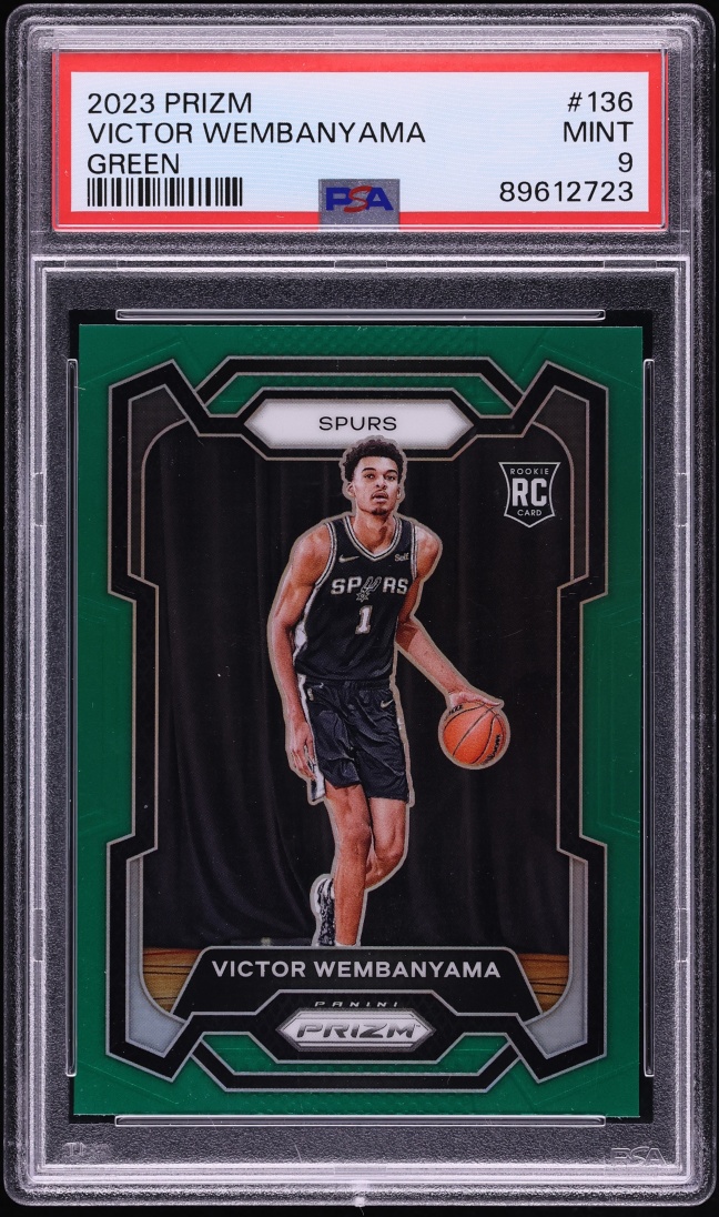 2023 Panini Prizm Green Victor Wembanyama ROOKIE #136 PSA 9 MINT
