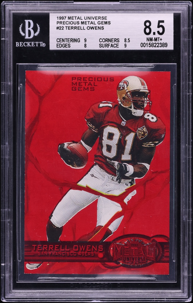 1997 Metal Universe Precious Metal Gems PMG Red Terrell Owens /150 #22 BGS 8.5 NM-MT+