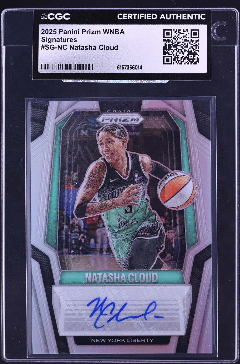 2025 Panini Prizm WNBA Signatures Natasha Cloud AUTO #SG-NC CGC AUTH