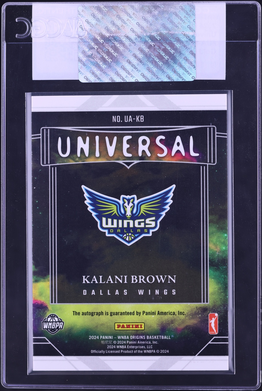 2024 Panini Origins WNBA Universal Gold Kalani Brown AUTO /10 #UA-KB CGC AUTH