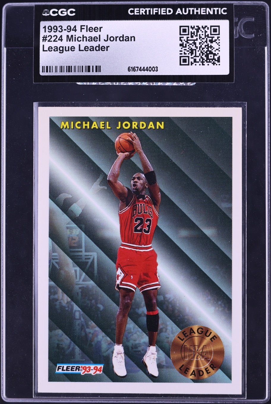 1993 Fleer League Leader Michael Jordan #224 CGC AUTH