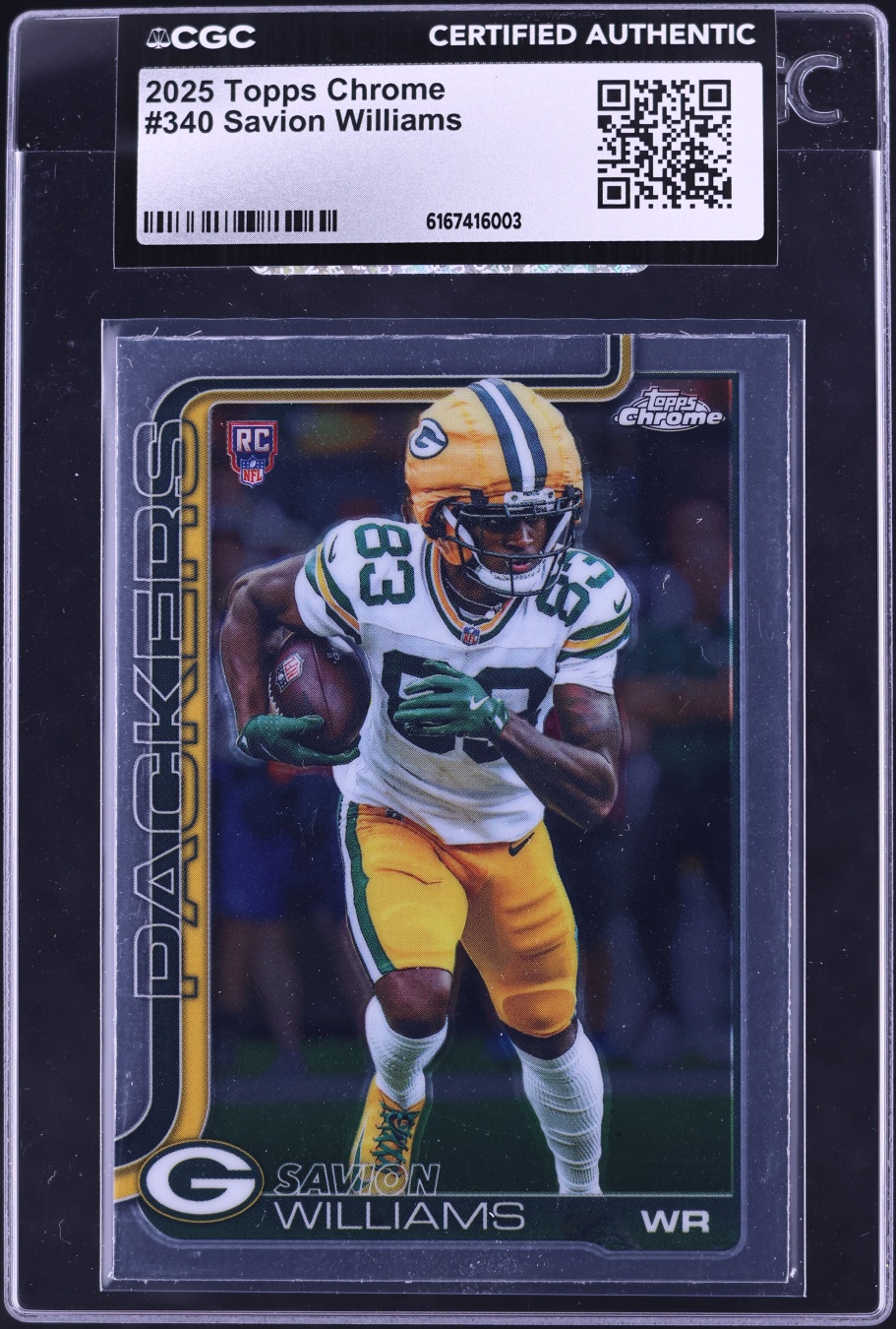 2025 Topps Chrome Football Savion Williams ROOKIE #340 CGC AUTH