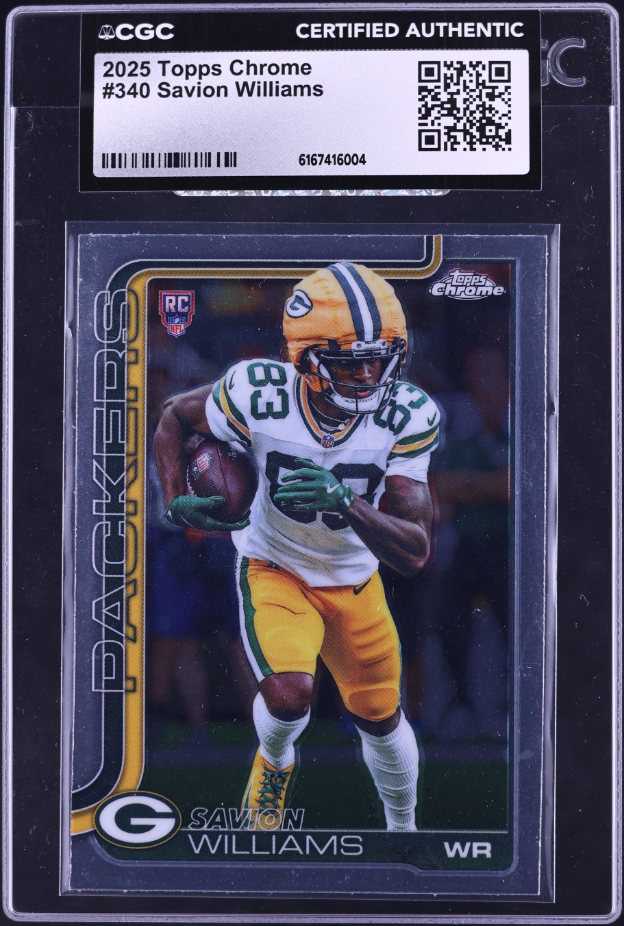 2025 Topps Chrome Football Savion Williams ROOKIE #340 CGC AUTH