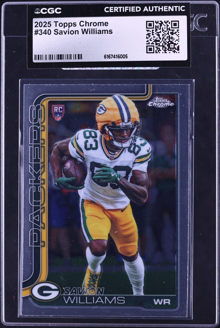 2025 Topps Chrome Football Savion Williams ROOKIE #340 CGC AUTH