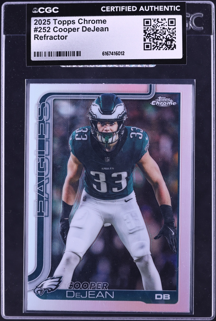 2025 Topps Chrome Refractor Cooper DeJean #252 CGC AUTH