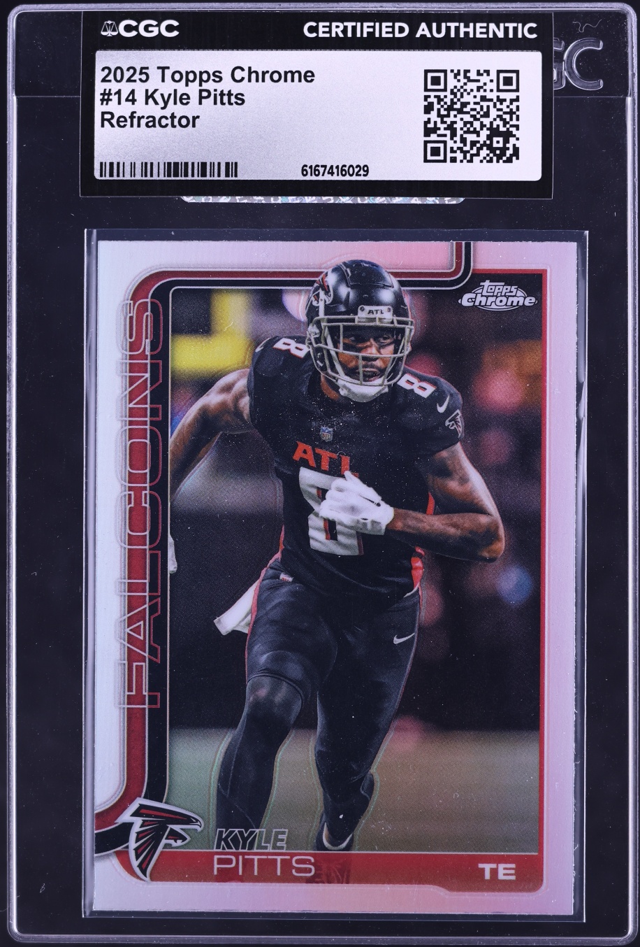 2025 Topps Chrome Refractor Kyle Pitts #14 CGC AUTH