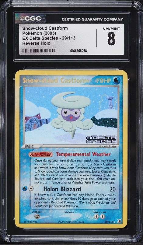 2005 Pokemon EX Delta Species Reverse Holo Snow-Cloud Castform #29 CGC 8 NM-MT