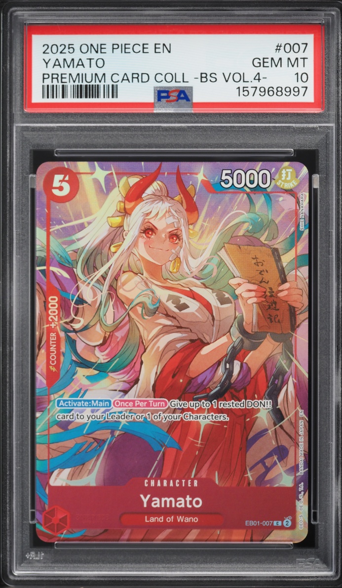 2025 One Piece Premium Collection Best Selection Vol. 4 Alt Art Yamato #007 PSA 10 GEM MINT