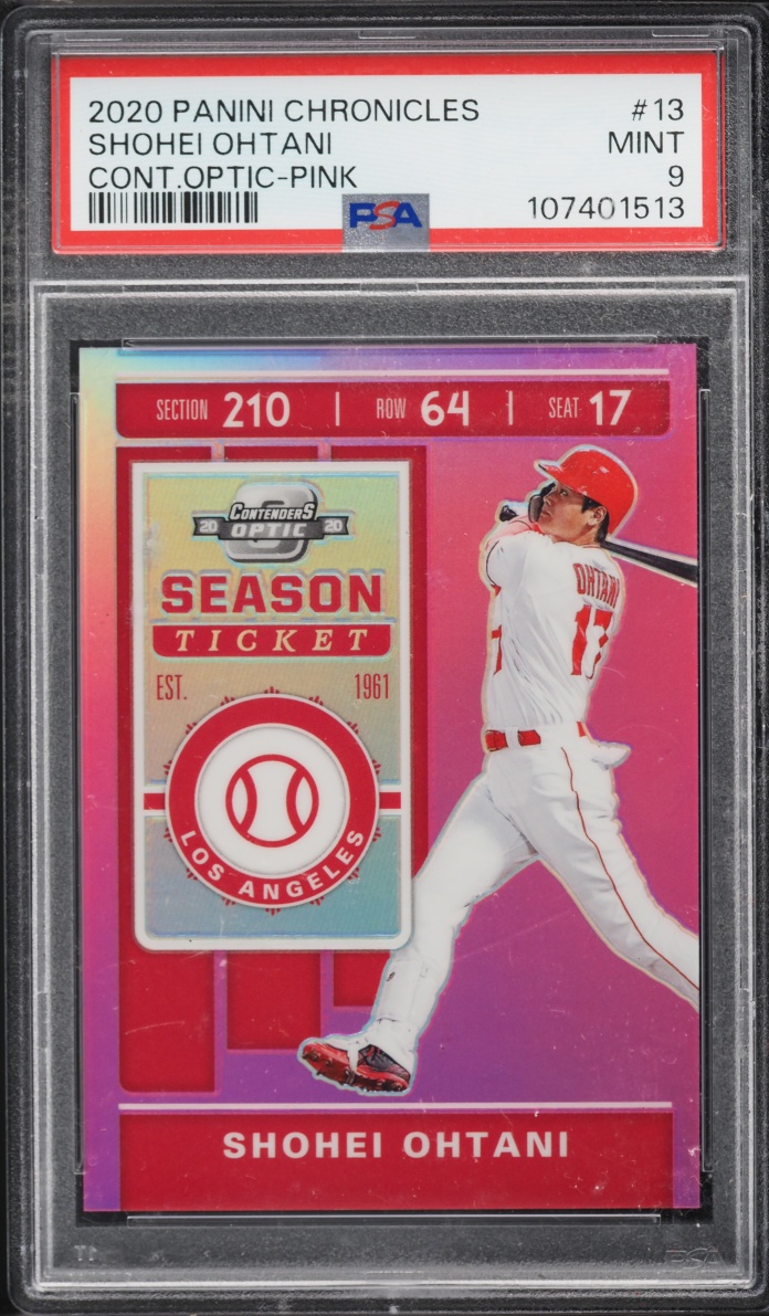 2020 Panini Chronicles Contenders Optic Cont.Optic-Pink Shohei Ohtani /25 #13 PSA 9 MINT