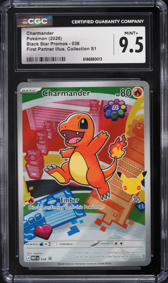 2026 Pokemon Mega Evolution Promo First Partner Illustration Full Art Charmander #38 CGC 9.5