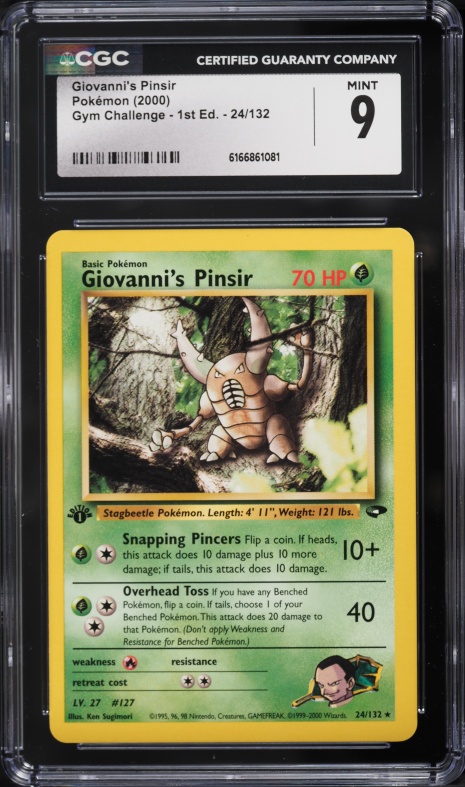 2000 Pokemon Gym Challenge 1st Edition Giovanni's Pinsir #24 CGC 9 MINT