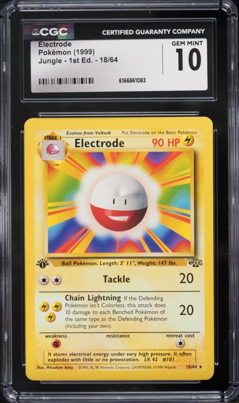 1999 Pokemon Base Set Shadowless 1st Edition Electrode #21 PSA 9