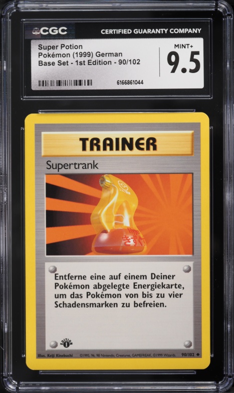 1999 Pokemon German Base Set Shadowless 1st Edition Super Potion #90 CGC 9.5 MINT+