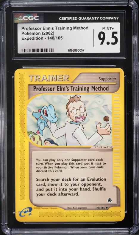 2002 Pokemon Expedition Base Set Professor Elm's Training Method #148 CGC 9.5 MINT+