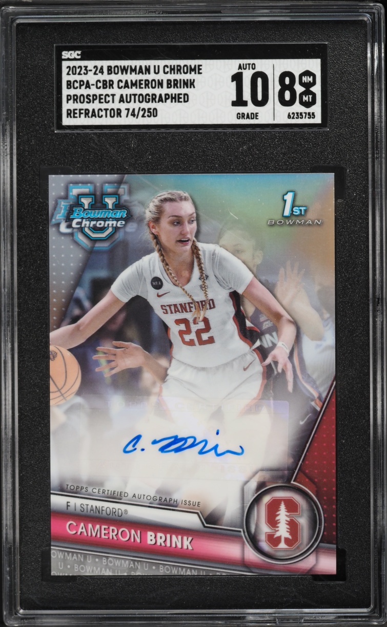 2023 Bowman Chrome U Refractor Cameron Brink ROOKIE AUTO /250 #BCPA-CBR SGC 8 NM-MT