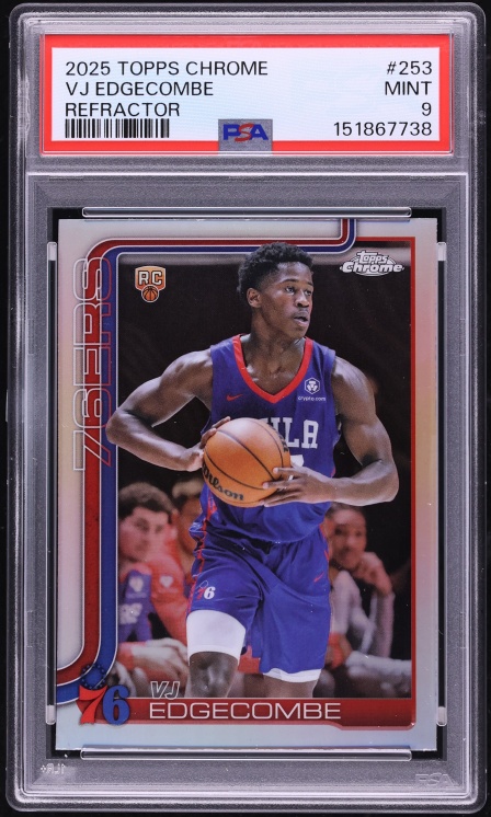 2025 Topps Chrome Refractor VJ Edgecombe ROOKIE #253 PSA 9 MINT