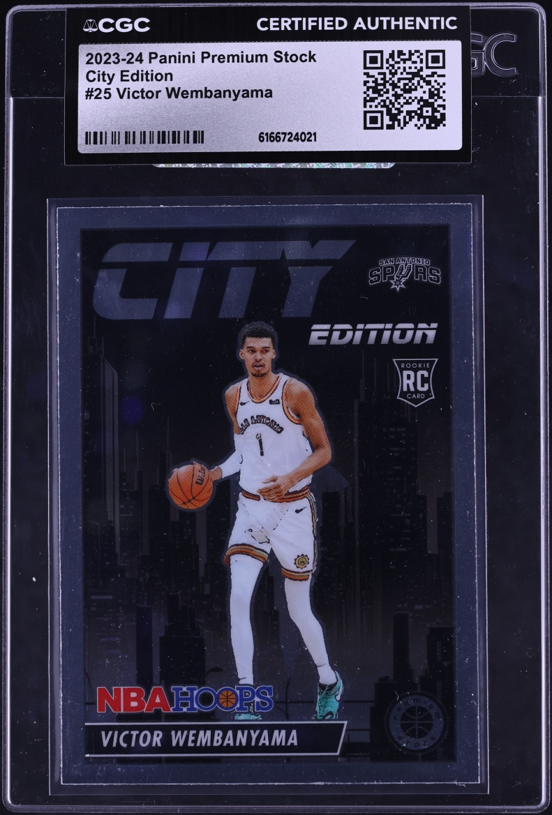 2023 Panini Premium Stock City Edition Victor Wembanyama ROOKIE #25 CGC AUTH