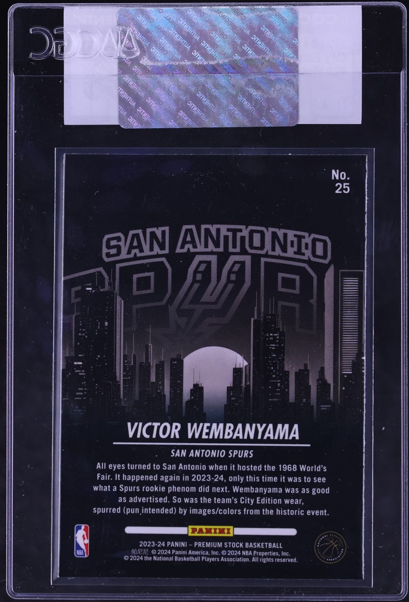 2023 Panini Premium Stock City Edition Victor Wembanyama ROOKIE #25 CGC AUTH