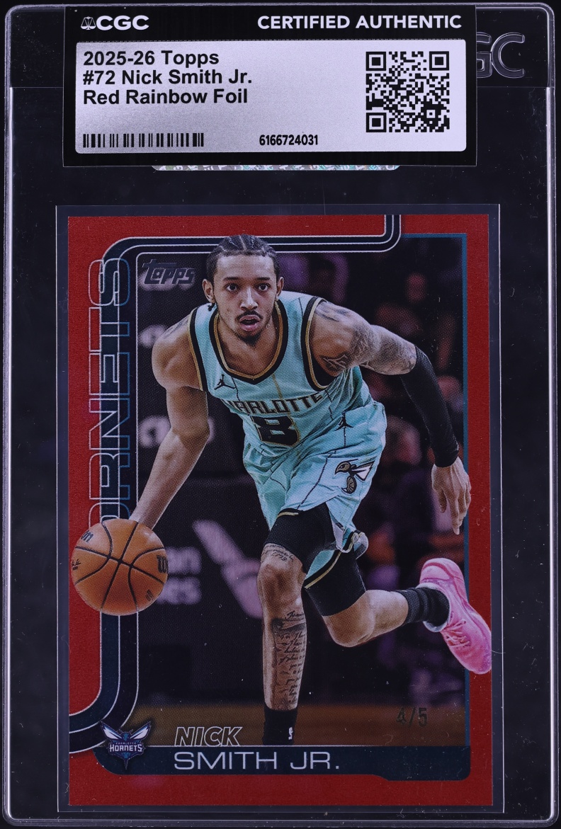 2025 Topps Red Rainbow Foil Nick Smith Jr. /5 #72 CGC AUTH