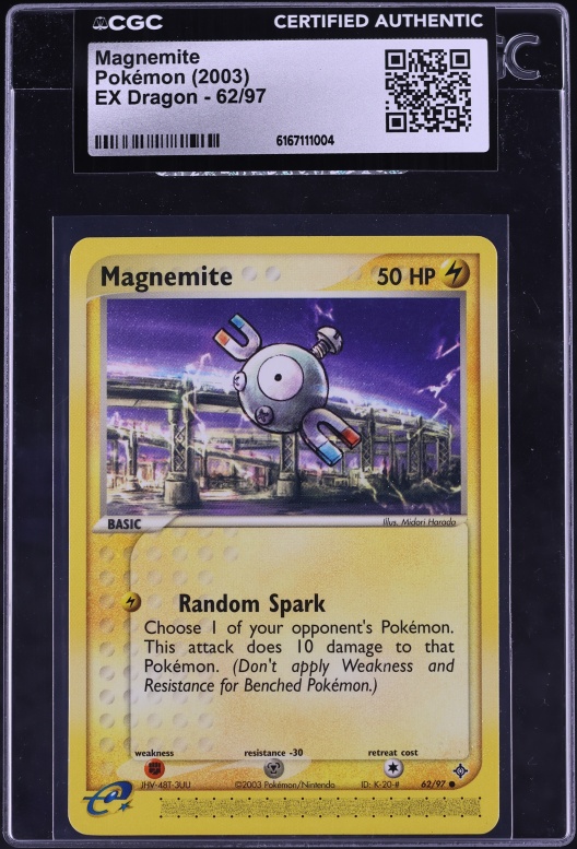 2003 Pokemon E-Card EX Dragon Magnemite #62 CGC AUTH
