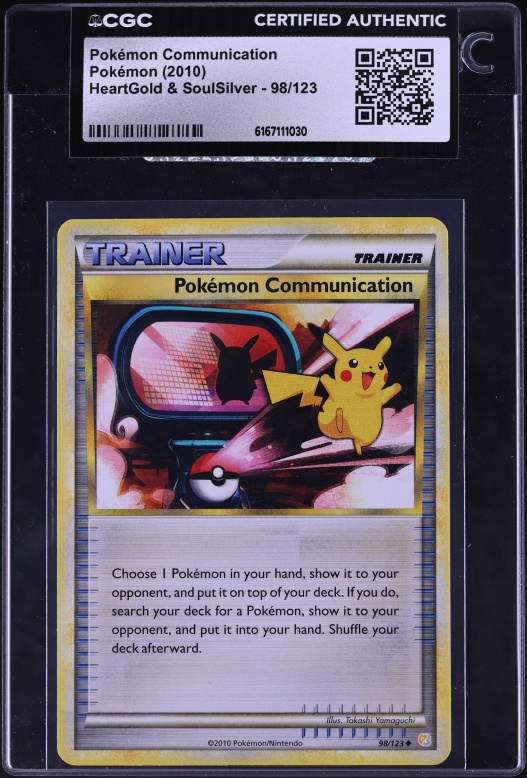 2010 Pokemon Heartgold & Soulsilver Pokémon Communication #98 CGC AUTH