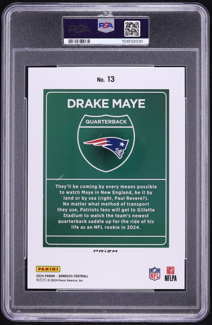 2024 Donruss Downtown! Oversize Drake Maye ROOKIE #13 PSA 9 MINT