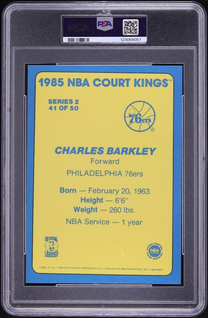 1984 Star Court Kings 5x7 Charles Barkley ROOKIE #41 PSA 8 NM-MT