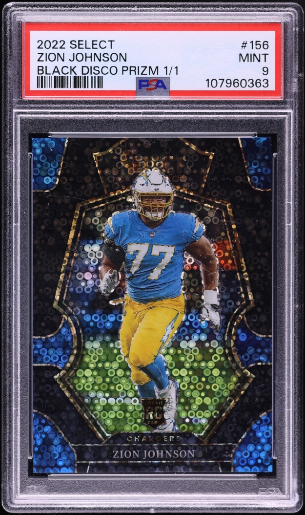 2022 Select Black Disco Prizm Zion Johnson 1/1 #156 PSA 9 MINT