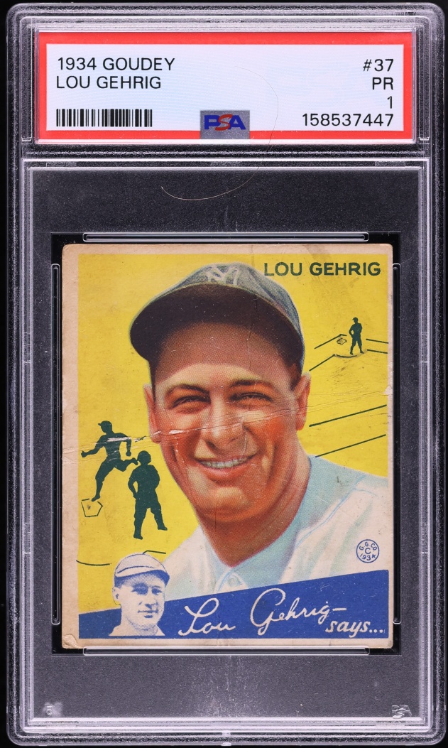 1934 Goudey Lou Gehrig #37 PSA 1 PR