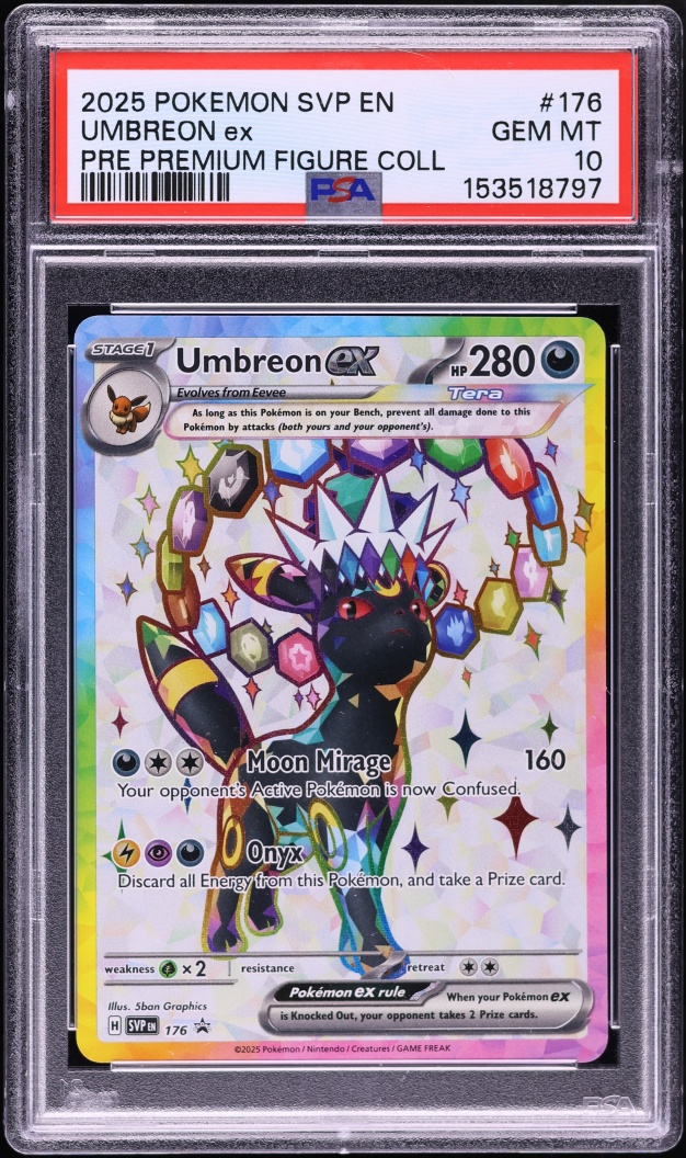 2025 Pokemon SV Promo Prismatic Evolutions Premium Figure Full Art Umbreon Ex #176 PSA 10 GEM