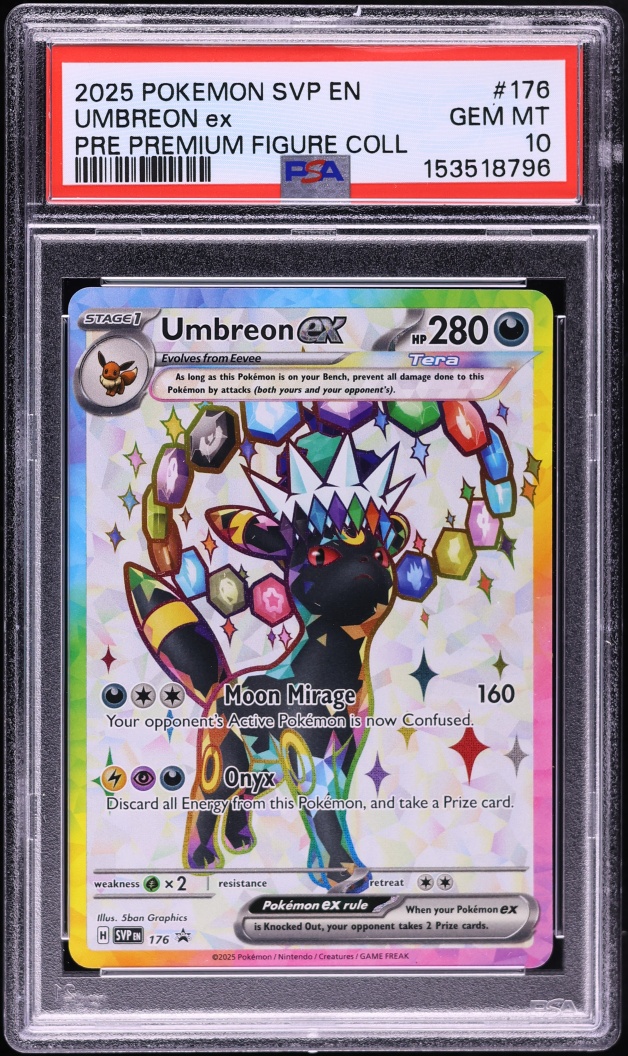 2025 Pokemon SV Promo Prismatic Evolutions Premium Figure Full Art Umbreon Ex #176 PSA 10 GEM
